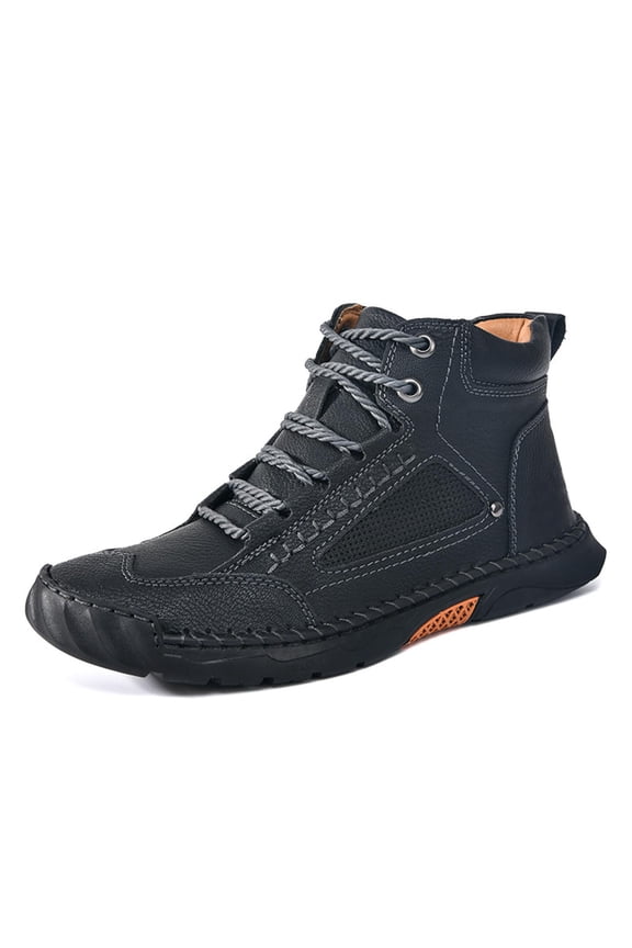 Sawbehind Mens Boots, Sawbehind Leather Boots Mens, Saw Behind Salkin Men's Comfortable Handmade Leather Booties -Waterproof, Arch Support, Spacious Toe Box for Hiking Working