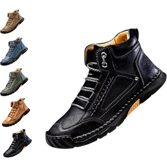 Sawbehind Mens Shoes,Saw behind Men's Comfortable Handmade Leather Boots – Waterproof,Arch Support,Mens Boots Wide