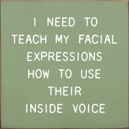 Sawdust City I Need To Teach My Facial Expressions How To Use Their Inside Voice Wood Sign