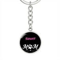 thumbnail image 1 of Sawet Cat Mom Keychain Stainless Steel or 18k Gold Circle Pendant, 1 of 16