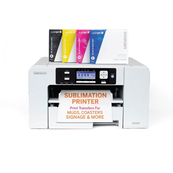 Sawgrass SG500 Sublimation Printer Bundle, SubliJet 31mL UHD Inks and TruePix Sublimation Paper, Wi-Fi Enabled