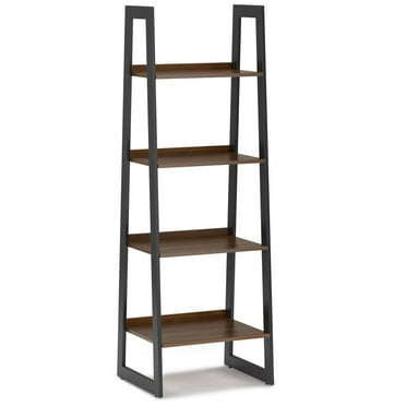 Sawhorse 72x 24"Rectangle Modern WALNUT WOOD and Metal Ladder Shelf