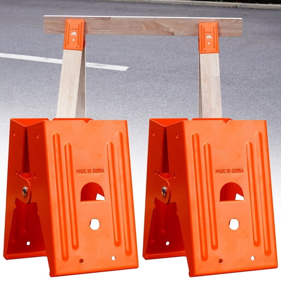 Sawhorse Brackets, 2 Packs Easy-To-Use Metal Brackets for Creating Reliable Sawhorses, Pre-Drilled & Easy Assembly, Suitable for Woodworking, Construction & Diy
