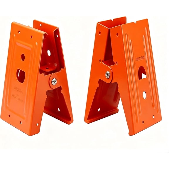 Sawhorse Brackets, 2PCS Heavy-Duty Cold Rolled Steel Saw Horse Brackets, Brackets for 2x4 Lumber, Carpenter Construction Tools for DIY Woodworking and Furniture Reinforcement