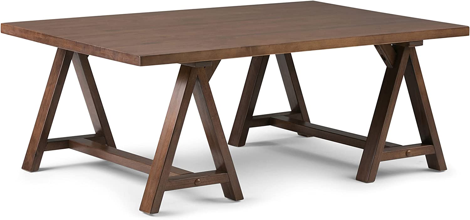 Sawhorse SOLID WOOD Modern Industrial 56 inch Wide Home Office Desk ...