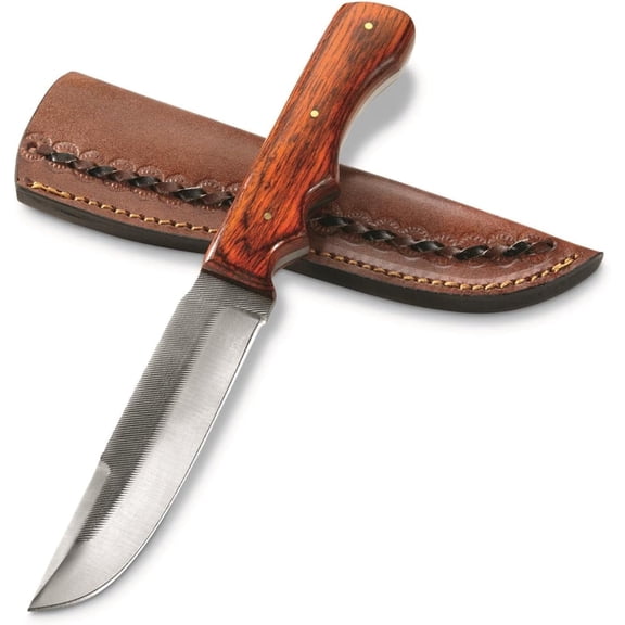 Rite Edge 9.625 Inch Sawmill Hunter Knife Full Tang Pakkawood Handle With Sheath Outdoor Hunting Camping Utility Fixed Blade Knife