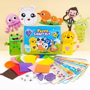 Sawnfay 20 Animals Paper Craft Kits for Kids Ages 4-10, Toddler Craft Kit with Step by Step Tutorial, Fun All-Inclusive Art Projects for Boys and Girls
