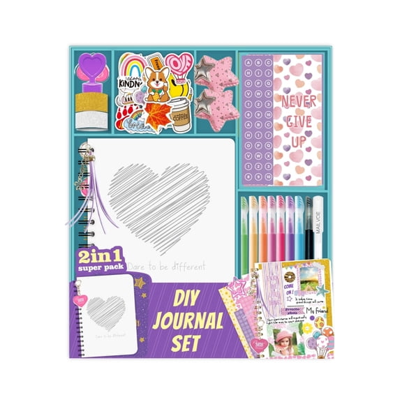 Sawnfay DIY Journal Kit for Girls - Teen Tween Girl Gifts Trendy Stuff,Scrapbook Supplies Stationery Set, Art Crafts Kit, Christmas Stocking Stuffers, - Ideal Gifts for 8-14 Year Old Girl
