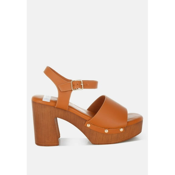 Sawor Recycled Leather High Block Sandals In White