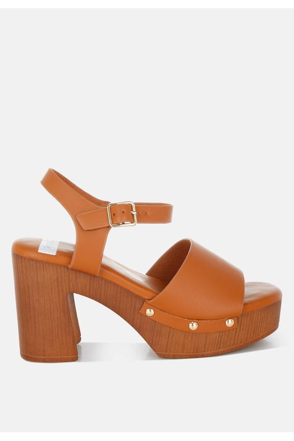 Sawor Recycled Leather High Block Sandals In White