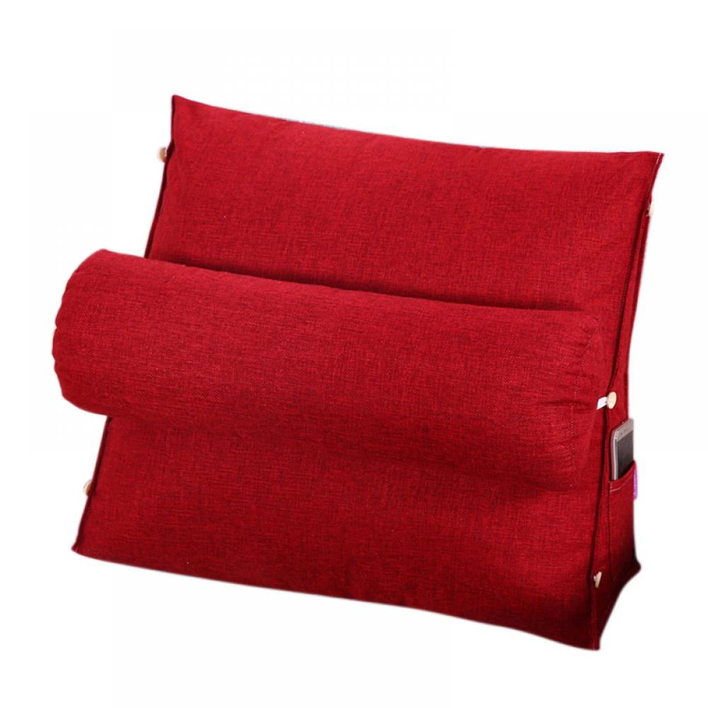 Bed Rest Reading Pillow With Arms And Neck Roll - Large Backrest Pillow For Sitting In Bed, Watching TV (75x40x40cm)