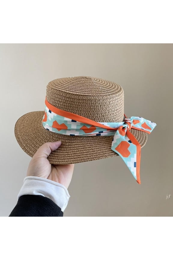 Sun Straw Fedora Beach Hat, Fine Braid UPF50+ for Unisex