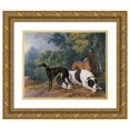 thumbnail image 1 of Sawrey Gilpin 14x12 Gold Ornate Wood Frame and Double Matted Museum Art Print Titled - Two Greyhounds and a Mastif Belonging to the Duke of Hamilton (1780), 1 of 4
