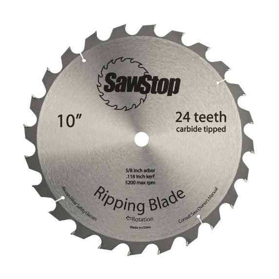 Sawstop 24 Tooth Ripping Table Saw Blade