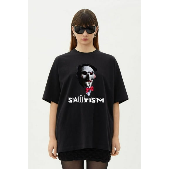 Sawtism Autism Saw Parody Awareness Support Funny T-Shirt, for men & women, up to size 5XL