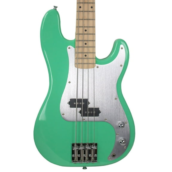Sawtooth Americana Road Warrior Series Surf Green w Aluminum Pickguard Electric Bass Guitar