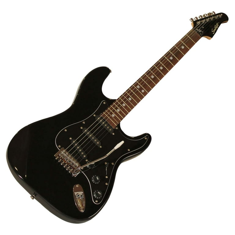Sawtooth Black with Black Pickguard Electric Guitar with Amp