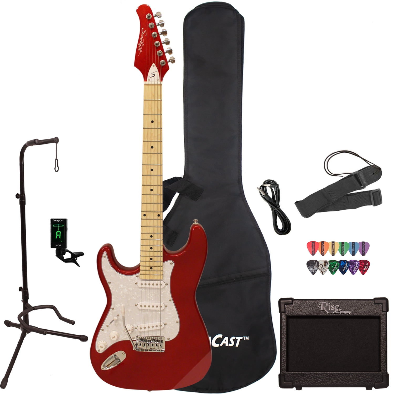 Sawtooth Candy Apple Red ES Series Left Handed Electric Guitar