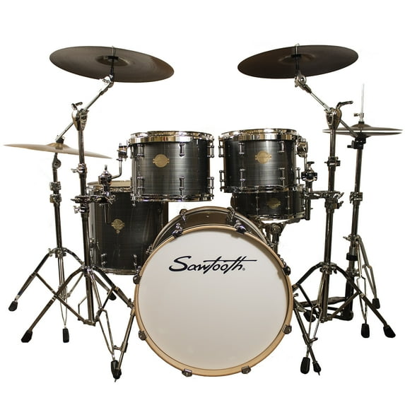 Sawtooth Command Series 5-Piece Drum Shell Pack with 22" Bass Drum, Silver Streak