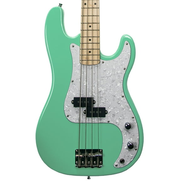 Sawtooth EP Series Electric Bass Guitar, Surf Green w/ White Pearloid Pickguard