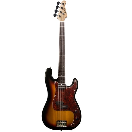 Sawtooth EP Series Electric Bass Guitar, Vintage Burst w/ Tortoise Pickguard