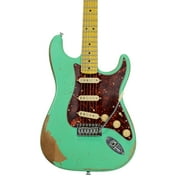 Sawtooth ES Relic Electric Guitar, Surf Green with Tortoise Pickgard