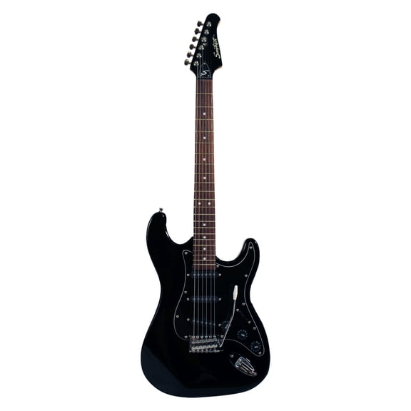 Sawtooth ES Series Electric Guitar with Pickguard, Black