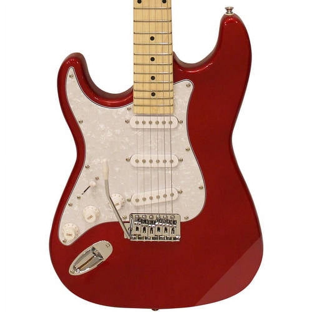 Sawtooth ES Series Left Handed Electric Guitar Candy Apple Red with Pearl Pickguard