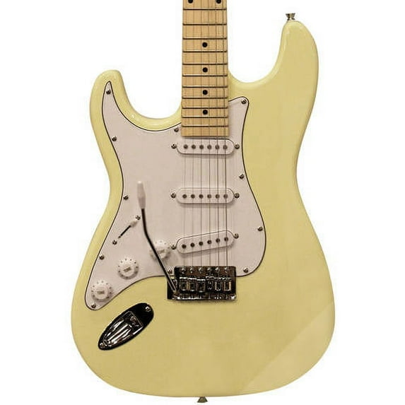 Sawtooth ES Series Left-Handed Electric Guitar, Citron Vanilla Cream with White Pickguard