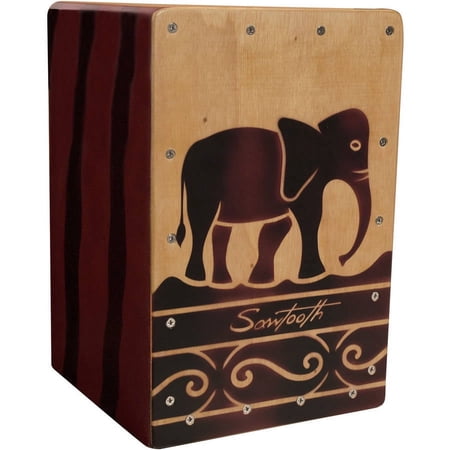 Sawtooth Harmony Series Hand-Stained Elephant Design Travel Size Cajon