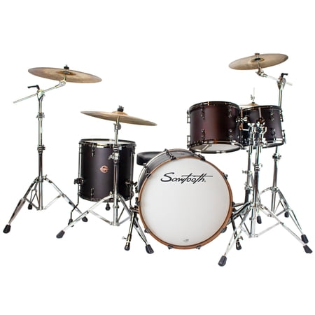 Sawtooth Hickory Series 22" Bass Drum, 4pc Shell Pack, Satin Dark Chocolate