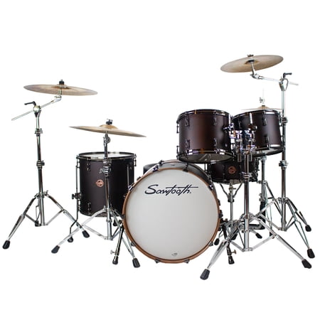 Sawtooth Hickory Series 22" Bass Drum, 5pc Shell Pack, Satin Dark Chocolate