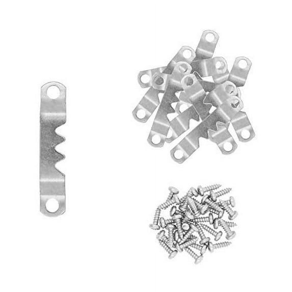 Sawtooth Picture Hangers - Picture Frame Hangers - Picture Hanging Hardware Kit with Screws for Canvas Painting Wood by Mandala Crafts, 100 Sets Small Silver