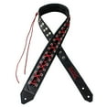 thumbnail image 1 of Sawtooth Red Lace 3â€ Wide Leather Guitar Strap Hand A, 1 of 12
