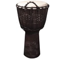 thumbnail image 1 of Sawtooth Tribe Series Hand-Carved Congo Design Rope Djembe, Available in Various Sizes, 1 of 3
