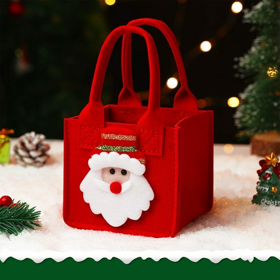 Sawvnm Christmas Gift Bag Christmas Eve Apples Packaging Gift Box Christmas Elks Old Man Snowman Tree Happy Five Optional