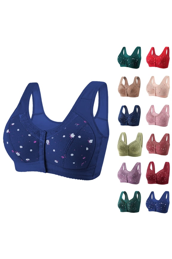 Front Button Bra, Convenient Front Button Bra,Front Closure Sports Bras Women Soft Cup,Everyday Sleep Bras,Front Closure Sports Bras for Girls