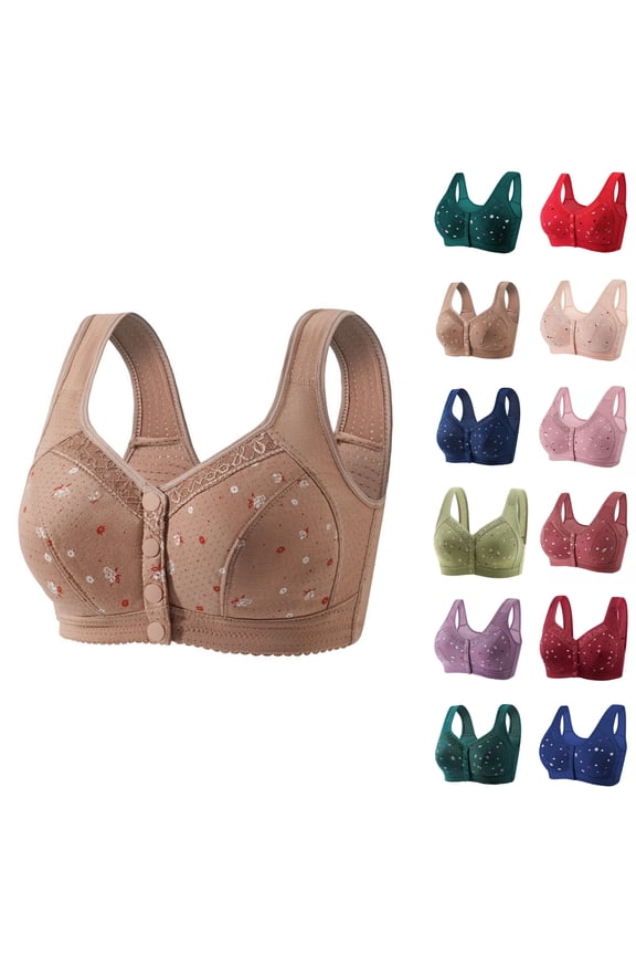 Front Button Bra, Convenient Front Button Bra,Front Closure Sports Bras Women Soft Cup,Everyday Sleep Bras,Front Closure Sports Bras for Girls