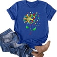 thumbnail image 1 of Sawvnm Great Gifts for Less Women's Summer Print Shirt Short Sleeve Tee Tops Casual Short Sleeve Tops Blouse on Clearance, 1 of 5