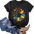 thumbnail image 1 of Sawvnm Great Gifts for Less Women's Tops Casual Loose Fit Plus Size Sunflower Printed Tee Shirts Tops on Clearance, 1 of 6