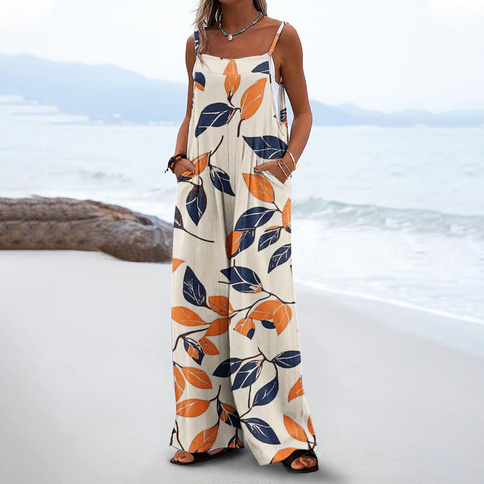 Harper Pocketed Wide Leg Suspender Relaxed Jumpsuit