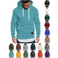 thumbnail image 1 of Sawvnm Men's Hooded Pullover Sweatshirt Long Sleeve Drawstring Pocket Casual Warm Top, 1 of 7
