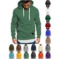 thumbnail image 1 of Sawvnm Men's Hooded Pullover Sweatshirt Long Sleeve Drawstring Pocket Casual Warm Top, 1 of 6