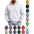 thumbnail image 1 of Sawvnm Men's Long Solid Sleeve Pullover Drawstring Hoodie Casual Sweatshirt Top, 1 of 9