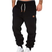 Sawvnm Mens Fashion Joggers Sports Pants - Cotton Pants Sweatpants Trousers Mens Long Pants Savings up to 30% off Black XL