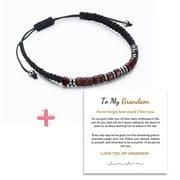 Sawvnm Mother's Day Gifts To My Granpa/ Grandson / Granddaughter/Daughter/Nephew Code Bracelet I Love You Code Bracelets Adjust Beaded For Birthday Christmas Thanksgiving Gift Holiday Gift