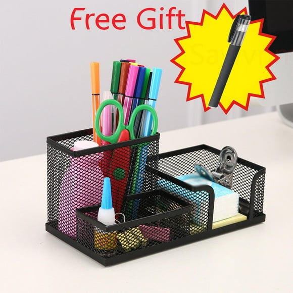 Sawvnm Pen Holder Mesh Pencil Holder Metal Pencil Holders Pen Organizer Black For Desk Office Pencil Holders on Clearance