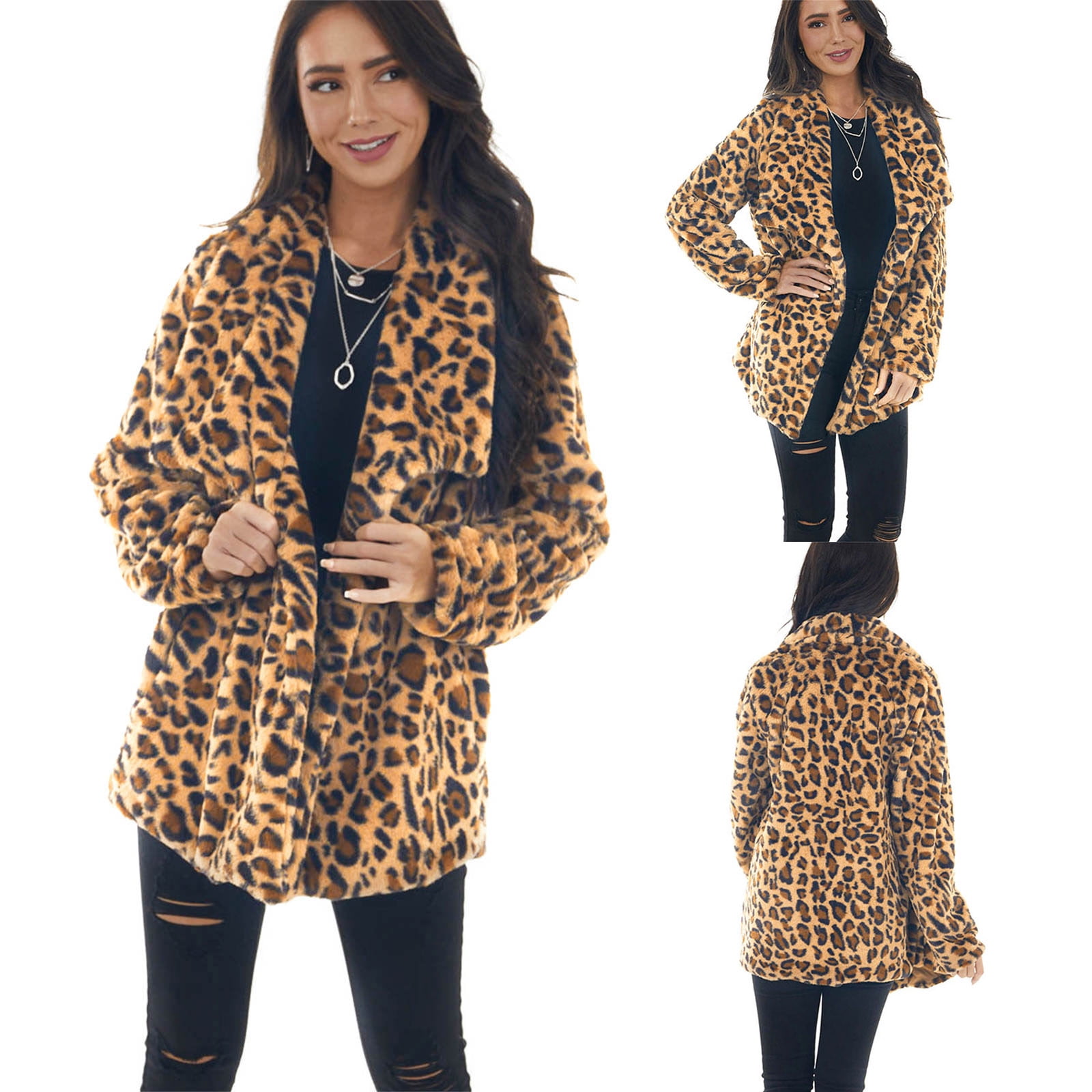 Plus Size Color Contrast Pocket Breasted Long Sleeve Coat