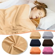 Sawvnm Super Soft Warm Solid Warm Micro Plush Fleece Blanket Throw Rug Sofa Bedding on Clearance