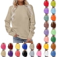 thumbnail image 1 of Sawvnm Sweatshirts for Women Women Long Sleeves Casual Shirts Color Round Neck Sweatshirt Crewneck Pullover Tunic Tops Fall Winter Outfits Clothes, 1 of 5